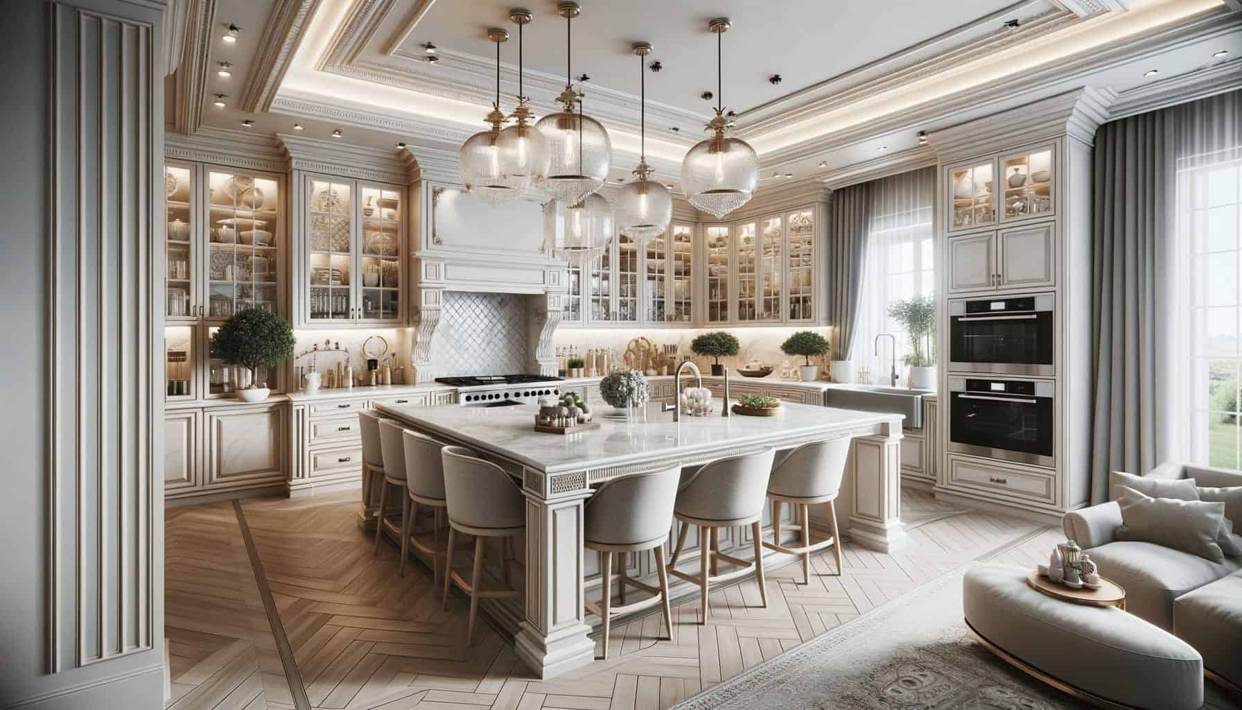 DALL·E 2023 10 17 17.29.07 Photo of an upgraded kitchen with modern amenities and a center island